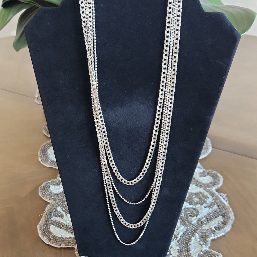 Silpada 'High Authority' 4  strand Italian necklace .925 sterling